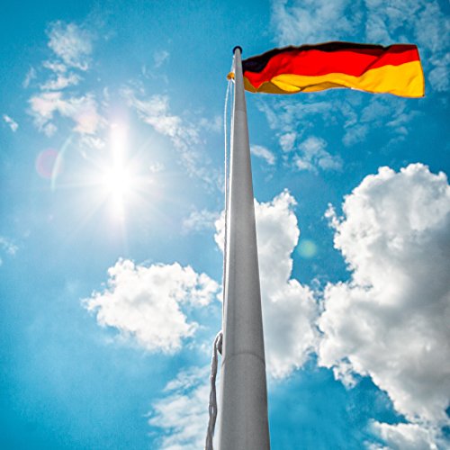 TecTake Aluminium Fahnenmast 6,50m mit Deutschlandfahne + Bodenhülse + Seilzug - 4