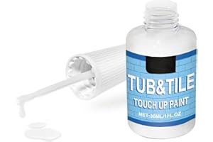 VNEUOL bathtub and tile paint, white repair paint for scratches, cracks and stains on tiles, bathtub tile repair kit, Kitchen, Bathroom, Shower, Sink 30ml