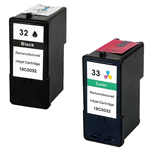 Prestige Cartridge Lexmark No. 32 / No. 33 2-er Pack Druckerpatronen für Lexmark F4350, P4330, P4350, P450, P6200, P6250, P6350, P910, P915, X3310, X3330, X3350, X4300, X5250, X5260, X5270, X5410, X5450, X5470, X6300, X7170, X7310, X3310, X3350, Z800, Z805, Z812, Z815, Z816, Z817, Z818, schwarz / dreifarbig