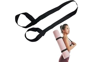 BAVALIN Yoga Mat Strap for Carrying - Cotton Yoga Mat Carry Strap Sling, Adjustable Loops for all Mat Sizes(Yoga Mat not included)