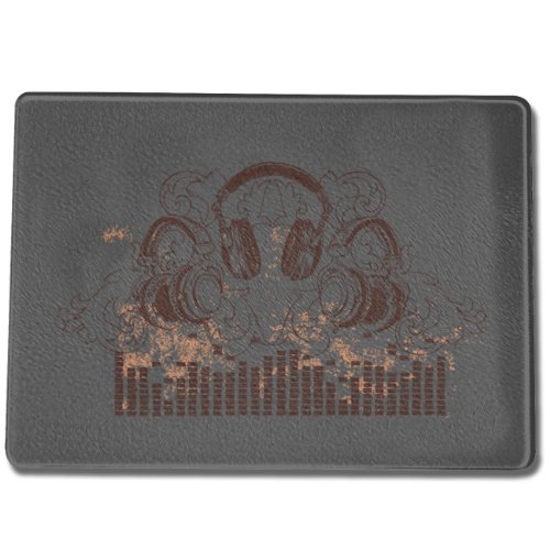 Preisvergleich Produktbild Funtasstic Glasschneidebrett Equalizer with Headphones - Riffelglas