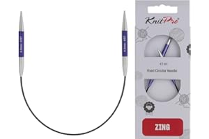KnitPro Ferri da maglia fissi Zing – Ferri da maglia circolari 22,5 cm x 4,5 mm