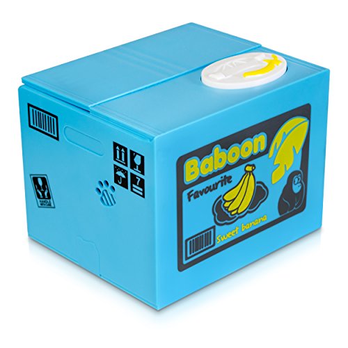 VENKON – Affenspardose: Elektronische Spardose „Spar Affe in der Box“ moderne Sparbüchse – 12 x 10 x 9 cm - 6