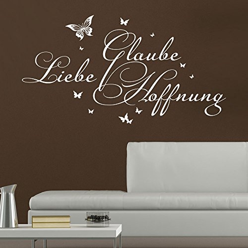 Wandtattoo Glaube Liebe Hoffnung ( Farbe haselnuss / Größe 120x64cm ) - 3