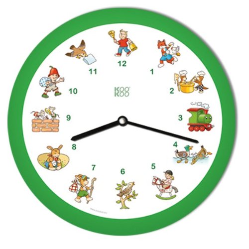 Preisvergleich Produktbild KOOKOO KL2000GR Wanduhr Kinderlieder 21 cm grün