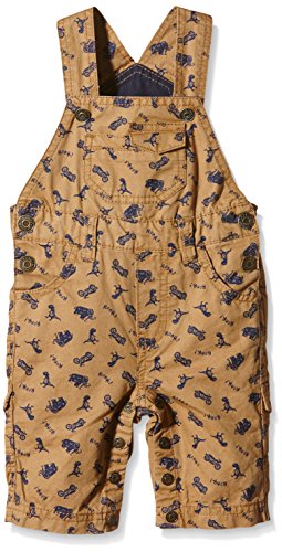 Pumpkin Patch Baby-Boys Printed Dungarees, Beige (Treacle), 0-3 Months