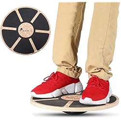 ROMIX Planche Equilibre Bois, Wobble Balance Board Plateau de Thérapie, 40cm Diamètre Antidérapant d'Équilibre Coordination Stabilisation Physio Thérapie Entraîneur Exercice Musculation Réhabilitation