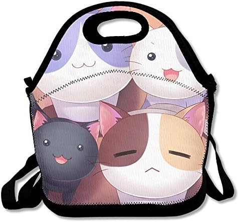 Fun Cat Kittens Lunch Tote Insulated Reusable Picnic Lunch Bags Boxes Neoprene Food Bag