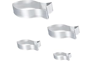 Nivofu,Emporte Pièces Biscuits de Poisson,4 Pièces Moules à Biscuits Set en Acier Inoxydable-Parfaite pour Enfants,Anniversaires,et Snacks Amusants - Facile à Nettoyer et Réutilisable