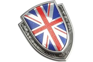 VQEOEOT Adesivo per Auto con Bandiera UK, 3D Silicone Adesivi Resinati Bandiera Nazionale Regno Unito UK GB United Kingdom Union Jack Argento Emblema per Auto Moto Finestrìno Scooter Bici Motociclo Tuning