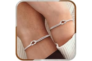 J.Fée 2PCS Bracciali Coppia Bracciale Amicizia Bracciale Donna Argento 925 Bracciali Amicizia Donna, Braccialetti Donne Oro, Regali di Coppia, Regalo Amica, Regalo Fidanzato, Regali Mamma