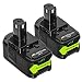 Produktbild NeBatte 2x P108 18V 5.0Ah Lithium Ersatzakku 2 Stück für werkzeug akku Ryobi One + P108 P107 P102 P104 P105 P06 P102 P103 P200 mit LED Anzeige