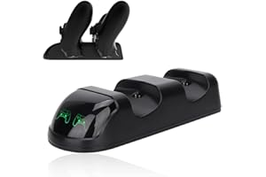 CUIFATI Dock di Ricarica USB 2 in 1 Supporto di Ricarica per, Caricatore per Controller, Caricabatterie Doppio per Porta USB per Gamepad Dualshock, Stazione di Ricarica per Controller