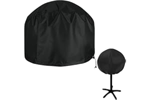 DENTEDELEAO wasserdichte Grillabdeckung Passend für George Foreman Elektrogrill, Severin Standgrill, Kugelgrill, Ø50cm, Easy Take Off Griff Design