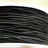 2 metres of 1mm wide round elastic stretch cord White or Black, - hat mask jewelery (Black)