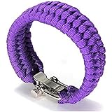 Bracelet Para - Bracelet en Paracorde tressé Taille Ajustable avec Fermoir en Acier Inoxydable - pour Poignets de 18-20 cm - pour Homme ou Femme - Garantie a Vie