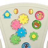 BABY VIVO Laufgitter Laufstall Baby Absperrgitter Krabbelgitter Schutzgitter für Kinder aus Kunststoff mit Tür und Spielzeug – Brown - 4