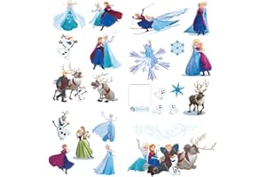 FINEDECO Frozen Wall Decals Stickers, Peel and Stick Princess Wall Decals for Girls Bedroom Removable Wall Art Decor for Baby Nursery Girls Room