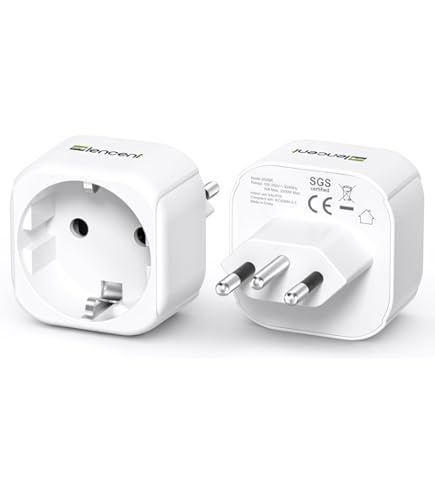 DINIC Reisestecker Italien - 3-polig Adapter Für Schuko Stecker (3er Set)