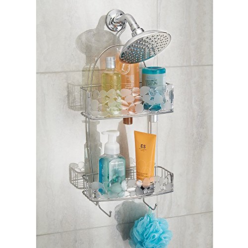 InterDesign 68576EU Pebblz Badezimmer-/Dusch-Caddy für Shampoo, Conditioner, Seife Edelstahl 26,04 x 11,43 x 55,88 cm, Silberfarben/Durchsichtig - 4