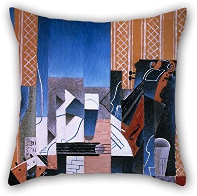 Slimmingpiggy Pillow Case Oil Painting Juan Gris - Violon Et Guitare Christmas Pillow Covers 20 X 20 Inches/50 By 50 Cm Gift Or Decor For Office Couch Pub Play Room Monther Teens Girls - Two Sides