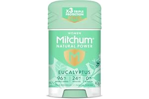 Mitchum Women Natural Deodorant Stick, Aluminium Free, Vegan, Cruelty Free, 96% Natural Ingredients, Eucalyptus, Packaging May Vary