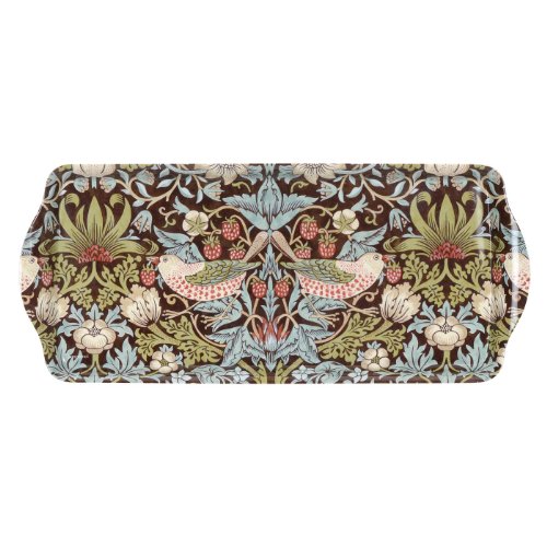 Morris y Co para Pimpernel Strawberry Thief Bandeja para sándwiches, marrón