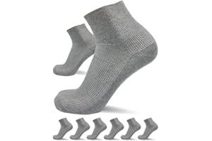 sogzz Diabetikersocken Herren Damen | 6-12 Paar | ohne Gummibund, ohne Naht, Kurzsocken ohne Gummi, 80% Baumwolle, kurze Diabetiker Socken kurz, Schwarz, Weiß, Grau, Beige, 35-38, 39-42, 43-46, 47-50