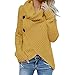 Produktbild Hanomes Damen Langarm Solid Unregelmäßige Unique Fashion Design Sweatshirt Pullover warme Strickjacke Casual Rollkragenpullover Strickpullover