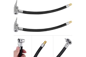 LCOUACEO Tubo di Gonfiaggio per Pneumatici Adattatore Gonfiaggio Pneumatici per Auto, 2 Pezzi 35cm Tubo in Gomma per Gonfiaggio ad Aria di Pneumatici Bicicletta,Moto e Auto