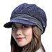 Produktbild Frauen Woll Beret Octagon Hut Herbst-Winter-Warm-Maler Ballonmütze Weinlese-Plaid-Beret Gelegenheits Regard
