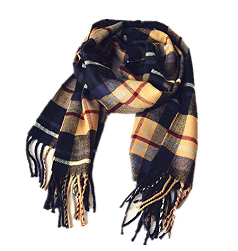 Moolecole New Fashion Children Scarf Kids Baby Boys Girls Plaid Scarf Muffler Soft Scarf Dark Blue