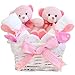 Angel White Wicker Twin Girl Baby Gift Basket / Twin Baby Hamper / Twin Baby Shower Gift / Twin New Arrival Gift / Twin Baby Girl / FAST DISPATCH