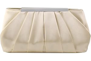 Jywmsc Damen Satin Abendtasche Elegante Satin Plissee Abend Clutch Geldbörsen für Damen Silber Hochzeit Handtasche