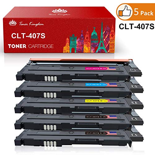 Toner Kingdom 5 Paquete Compatible Cartucho de tóner Para Samsung CLT-K4072S CLP-320 CLP-320N CLP-320W CLP-320N CLP-325 CLP-325N CLP-325W CLX-3180 CLX-3180FN CLX-3180FW CLX-3185 CLX-3185F CLX-3185FN CLP-3185FW CLX-3185N CLX-3185W Impresora (2 Negro, 1 Cian,1 Magenta,1 Amarillo)