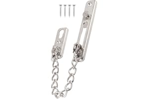 FTVOGUE Sicherheitstürkette Sicherheitsschloss Türschloss Anti-Diebstahl-Kettenriegel für Zuhause Sicherheit (Silber, 201 Edelstahl)