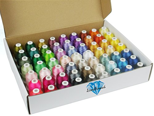 Simthreads 63 Farben Polyester Stickgarn - 1.100 Yards, für Brother / Babylock / Janome / Kenmore / Singer Stickmaschine