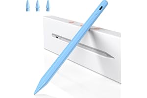 BAZO Penna per iPad,Penna per Tablet Compatibile con Apple iPad 2018-2025 Ricarica Rapida,Sensibile all'Inclinazione&Rifiuto del Palmo,Stylus Pencil per iPad 6-11,Pro 13/12,9/11'',Air 3-6,Mini 6/5