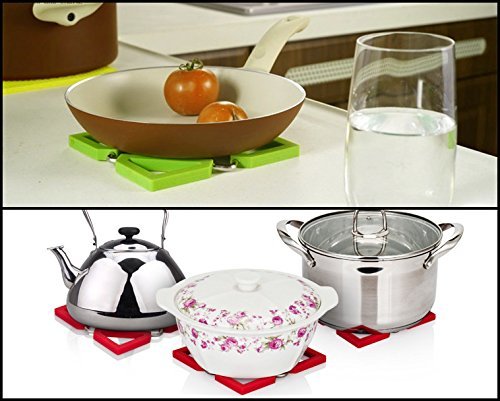 Verstellbare Silikon Trivet Für für heiße Gerichte Küche oder Esstisch Topf Pads heiße Pads Küche Tisch trivet Gericht trivet Tischsets - 6