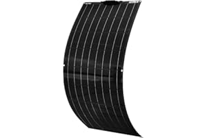 XINPUGUANG Panneau Solaire Flexible 100w 12v Module Photovoltaïque Monocristallin pour la Voiture, Bateau, Camping-car, Toit, Caravane, Chargeur de Batterie 12v (Black)