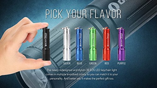 Olight® I3E EOS LED Mini Taschenlampe mit Schlüsselanhänger – durch 1 x AAA-Batterie angetrieben (Silber, Kupfer, 120 Lumen, andere Farben wie Schwarz, Grün, Rot, Lila, Blau, 90 Lumen) - 8