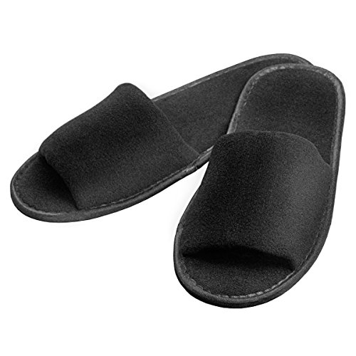 Preisvergleich Produktbild 2, 5 & 10 Paar Velour Slipper in schwarz von Stubenfein (5)