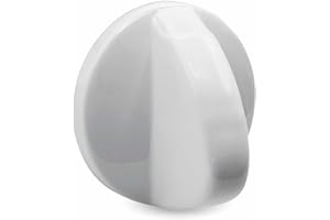 CHEFZOCO Manija y Perilla para Horno Teka - Mando para Placa Vitrocerámica y Cocina de Gas - Eje 5.5 mm, Diámetro 42 mm, Color Blanco, 1 Unidad
