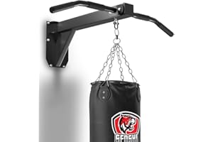 Senshi Japan Wandmontierte Boxsackhalterung mit Klimmzugstange, einteiliges Design hält bis zu 500 kg, Outdoor-Klimmzugstange, Boxsack-Aufhänger für draußen und Box-Fitnessstudios