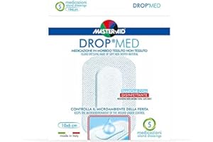 MASTER AID Drop Med 10 X 6 Cm, Pezzi, Bianco/Blu, 5 Unità