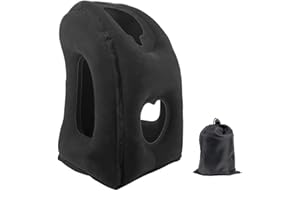 Oreiller de Voyage avec Support d'appui-tête Gonflable Portable pour Dormir en Avion, Train, Maison ou Bureau