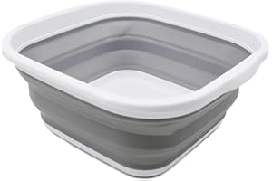 ‎SAMMART SAMMART zusammenklappbare Wanne (Weiß/Grau, 5.5L Wanne)