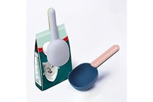 KSALUX - Pelle à Nourriture Ergonomique pour Chat et Chien | Dosage Précis, Hygiène Optimale, Durable | Plastique, Orange, avec Fermeture de Sachets animaux de compagnie