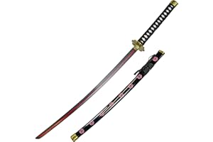 ‎SWORDS AND MORE One Piece - Wooden Katana with Sheath, Samurai Swords, Wooden Sword, Zoro Sword, Bamboo Blade, One Piece Katana, Anime Fans, Anime Sword, Cosplays, Toy for Children