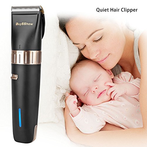 BuySShow Leise professional Haarschneider Set Wiederaufladbare Haarschneider Kit und Trimmer Haarrasierer 11 Anhänge, 8 Kämme, 2 Haircut Grooming Clipper, Friseurumhang, Werkzeuge für Familie - 4